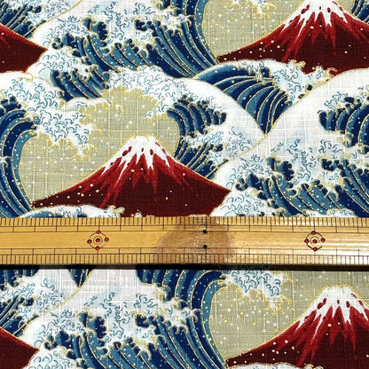 富士山柄のドビー織生地