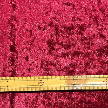 生地 【 クラッシュベロア エンジ 】 ベロア生地 ベルベット 150cm巾 幅広 無地 ポリエステル