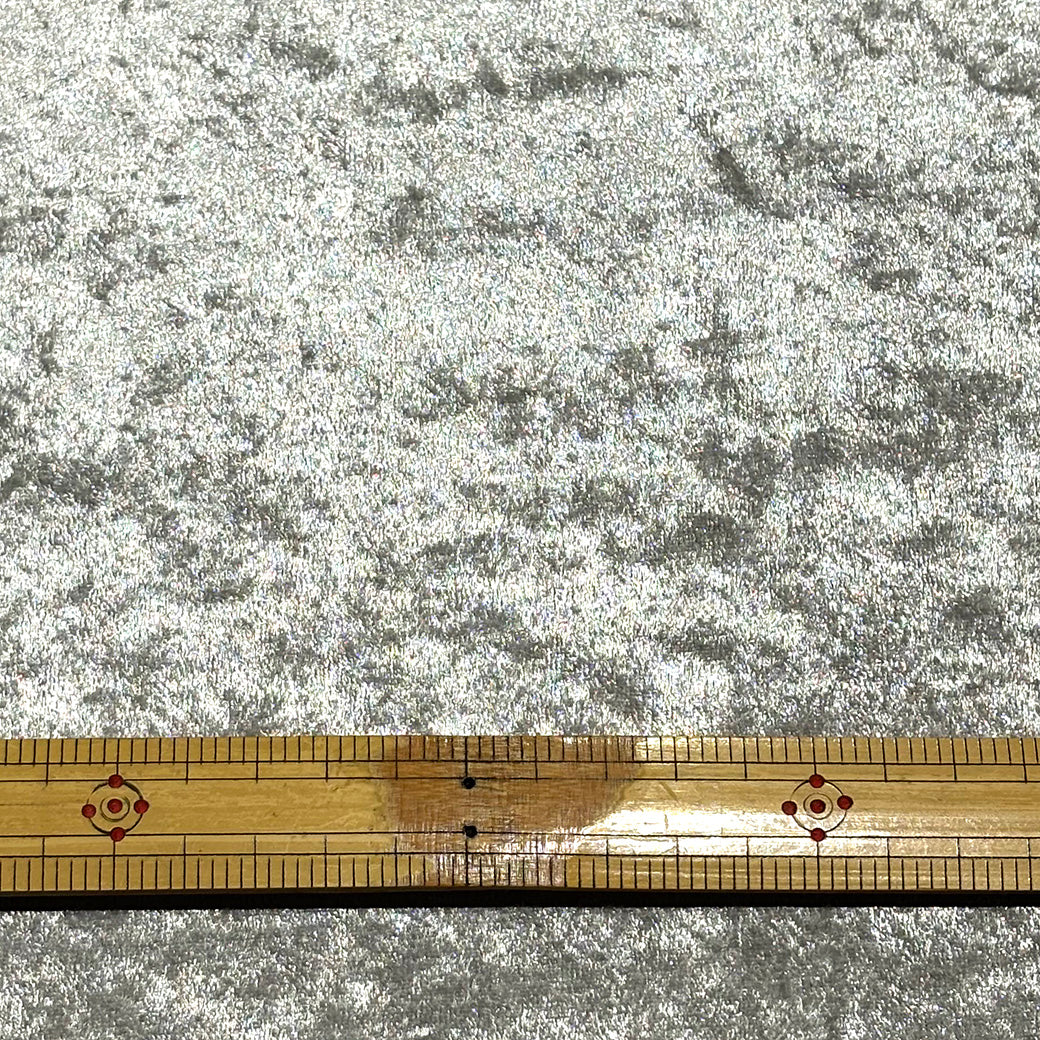 生地 【 クラッシュベロア シルバー 】 ベロア生地 ベルベット 150cm巾 幅広 無地 ポリエステル