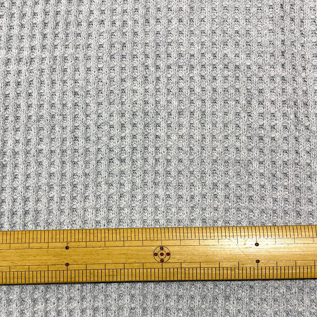 生地 【 厚手ワッフルニット グレー 】 120cm巾 ワッフル生地 凹凸ニット 厚手ニット