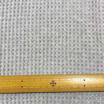 生地 【 厚手ワッフルニット グレー 】 120cm巾 ワッフル生地 凹凸ニット 厚手ニット