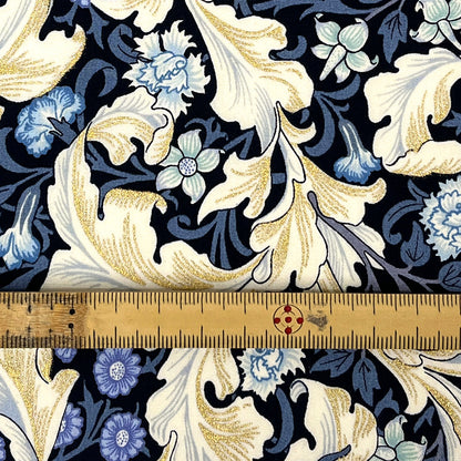 生地 【 V&A Fabric Collection レスター Leicester ネイビー 】 ブロード 110cm巾 コットン 綿100％ 薄手 薄地 ウィリアムモリス William Morris