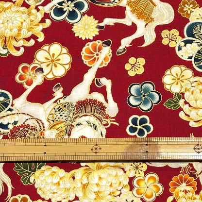 和柄馬シーチング生地