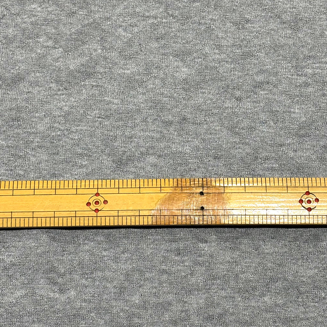 生地【 シルケットヘリンボンニット 杢グレー】136cm巾 綿100％ ヘリンボンニット 杉綾ニット 光沢ニット