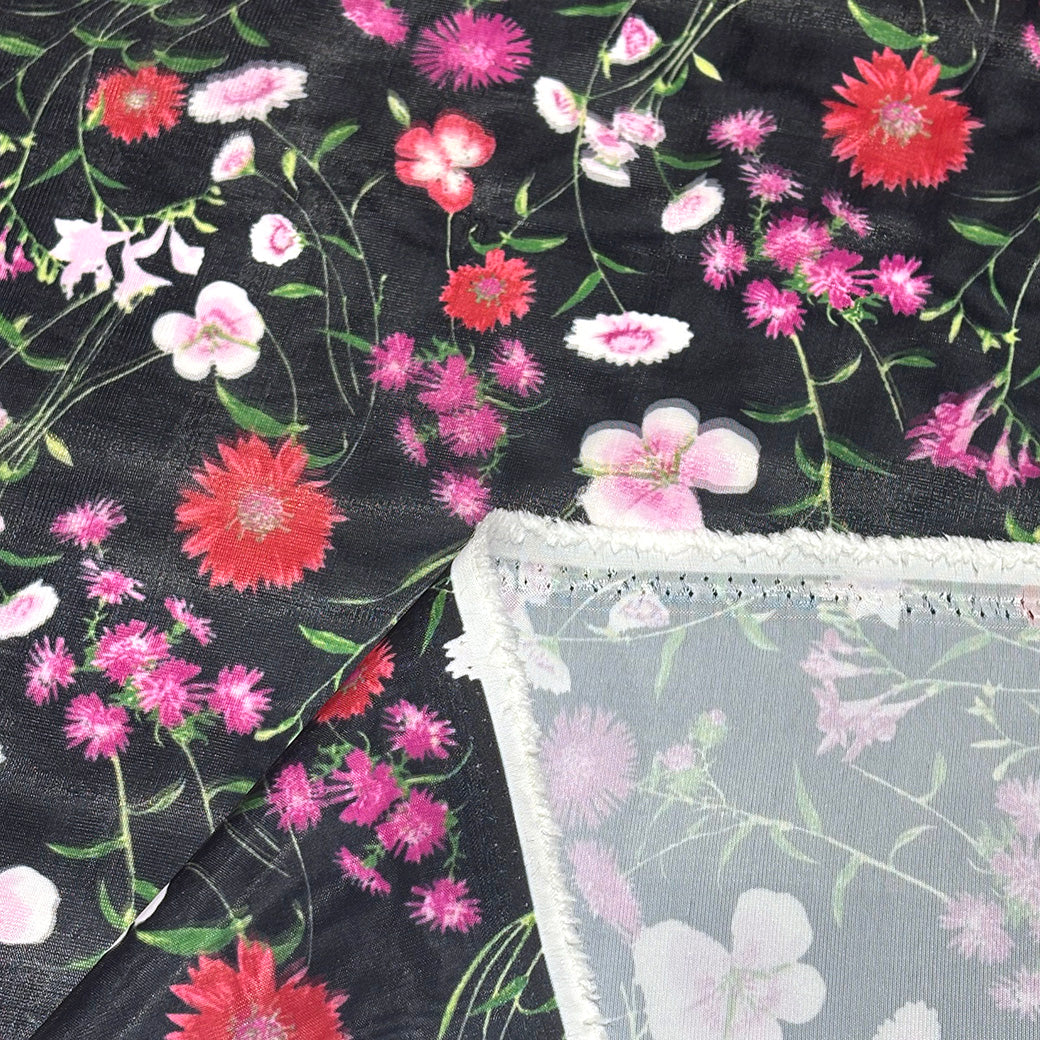 花柄リファインオーガンジー生地