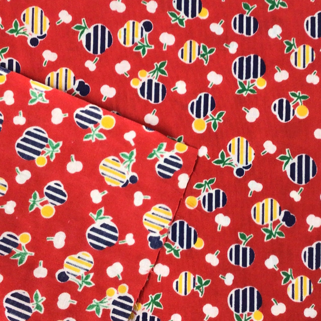 生地 【 さくらんぼプリント 赤 】 シーチング生地 プリント 85cm巾 綿100％ コットン さくらんぼ柄 チェリー