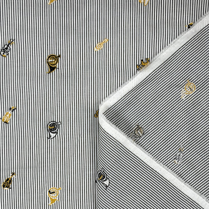 生地 【 モダール 刺繍ストライプ 薄黒 】 104cm巾 モダール生地 レーヨンモダール 刺繍生地 ストライプ生地 刺繍ストライプ 薄手生地