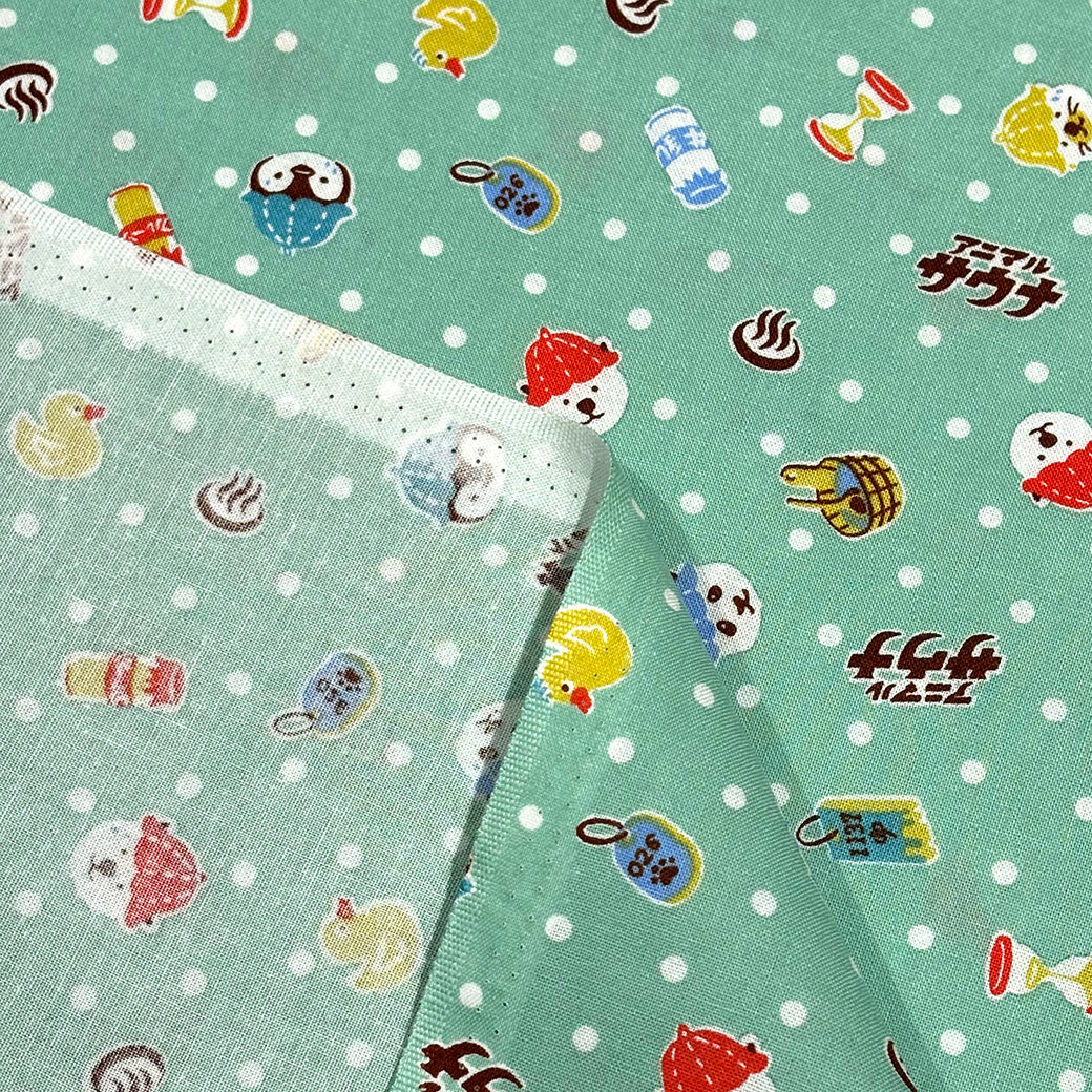 サウナアニマル柄の生地