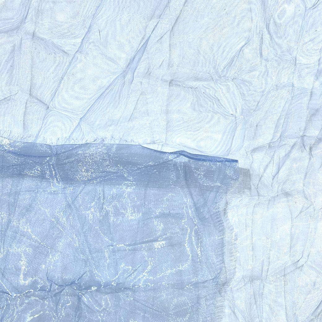 生地 【 クラッシュオーガンジー スカイ 】 138cm巾 オーガンジー生地 シワ加工オーガンジー しわ感生地 透け感生地