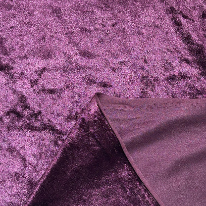 生地 【 クラッシュベロア パープル 】 ベロア生地 ベルベット 150cm巾 幅広 無地 ポリエステル