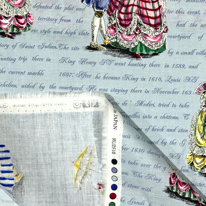 生地 【 QUILT GATE 貴婦人 スカイ 】 キルトゲイト シーチング生地 108cm巾 貴婦人 マリーアントワネットドレス 宮廷 西洋風