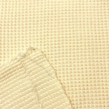 生地 【 厚手ワッフルニット クリーム 】 120cm巾 ワッフル生地 凹凸ニット 厚手ニット