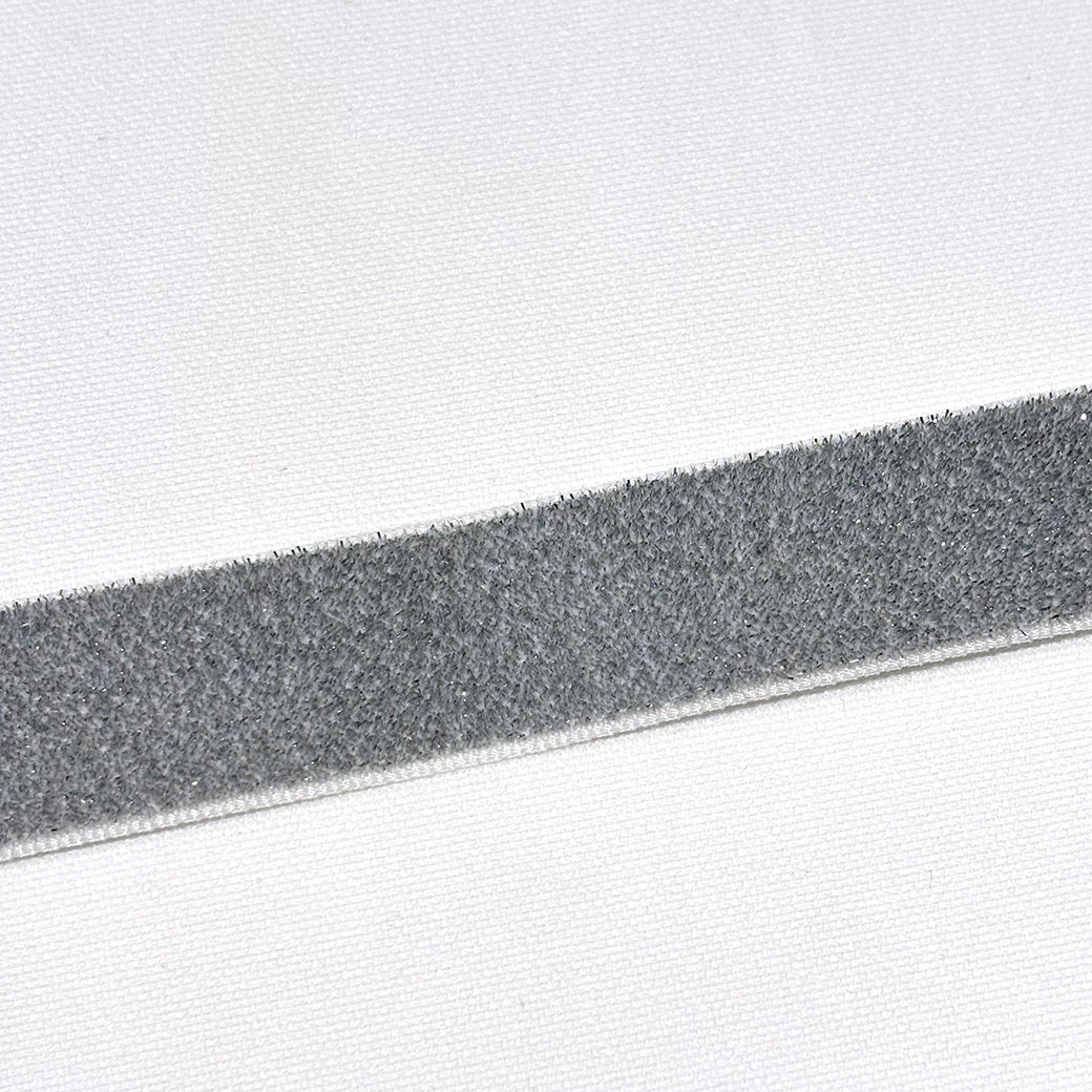 Elite エリートラメベルベットリボン シルバー 19mm 】 片面 ベロア