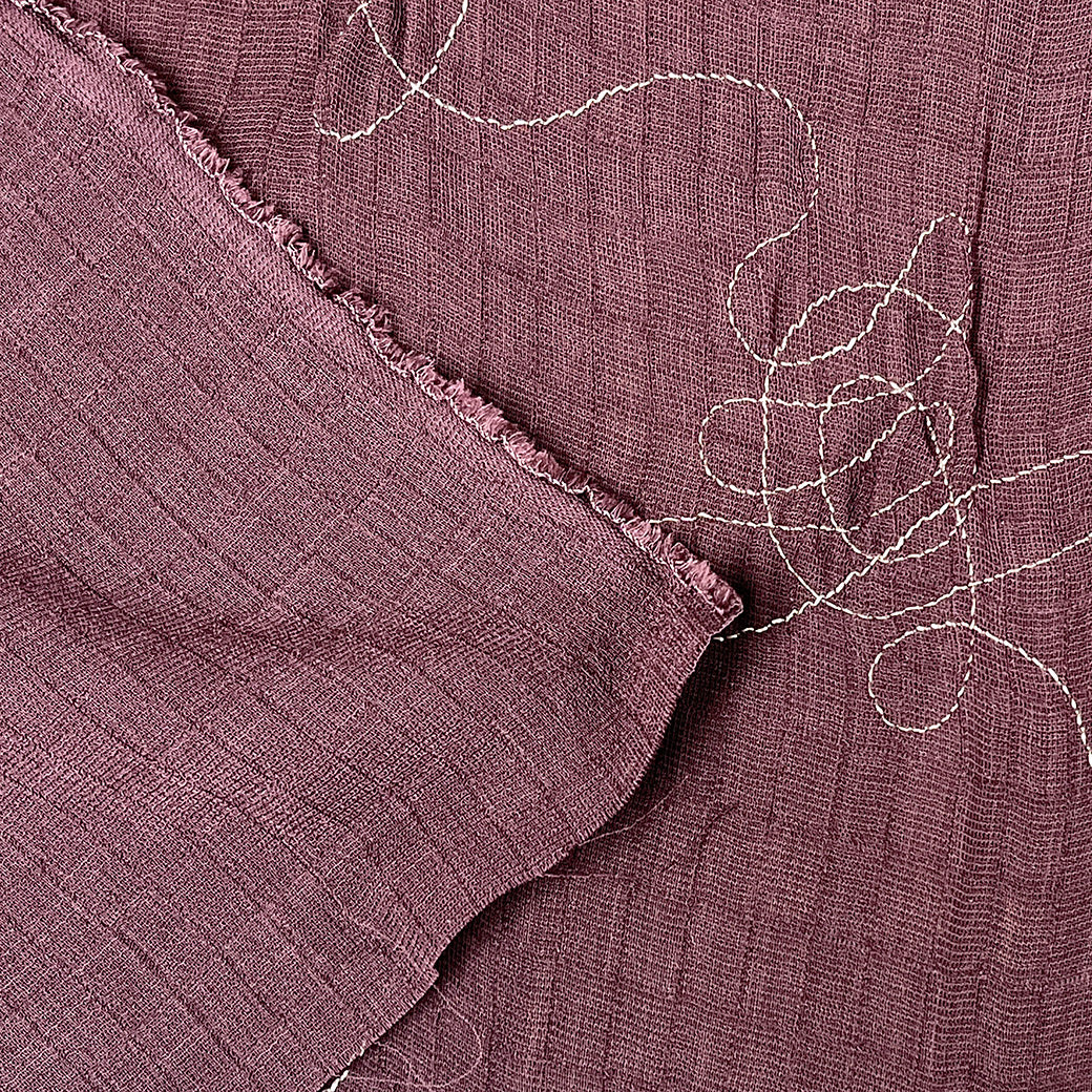 生地 【 二重織 ファージ刺繍 ブドウ】 110cm巾 二重織生地 刺繍生地 立体刺繍 ポリエステル生地 デザイン生地