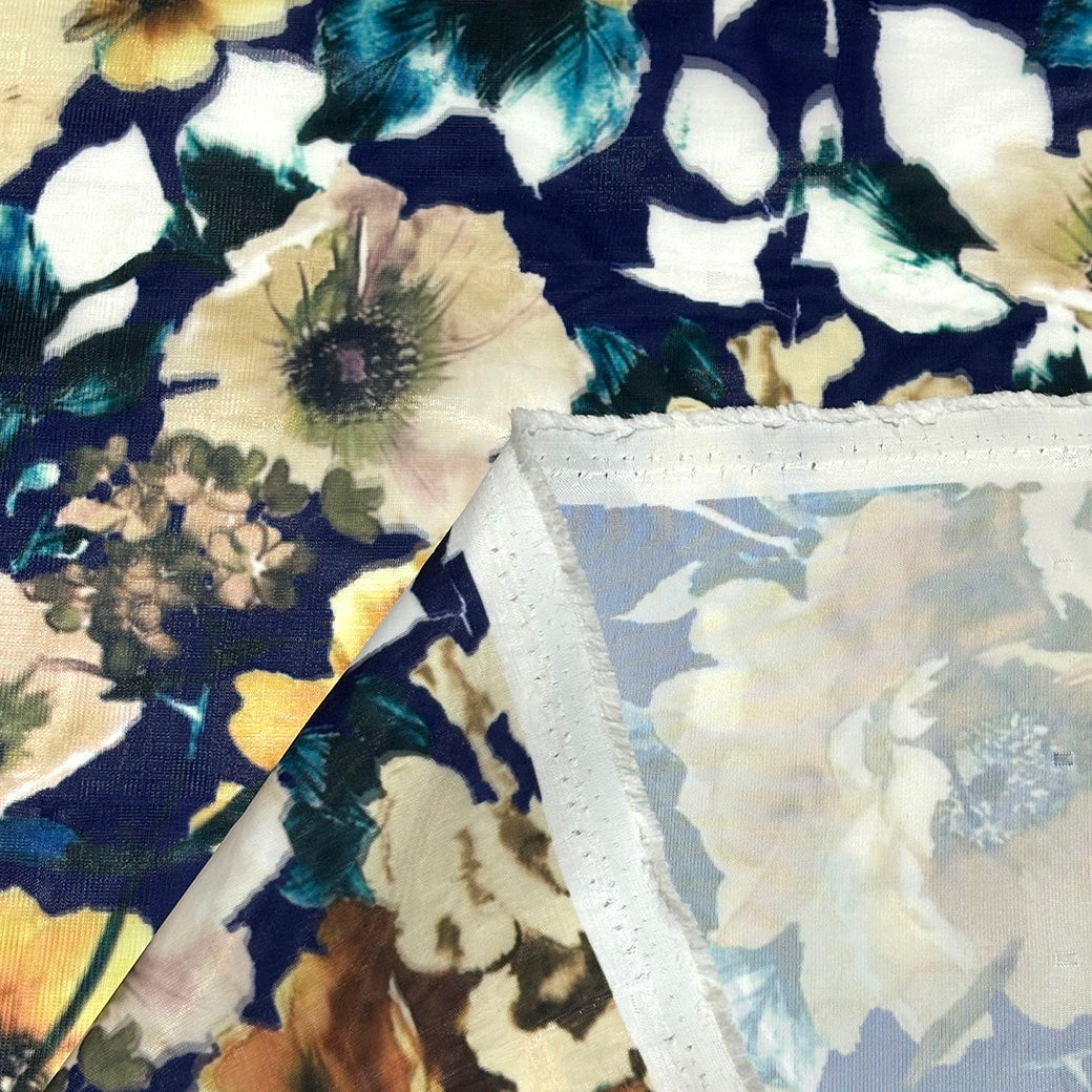 花柄リファインオーガンジー生地