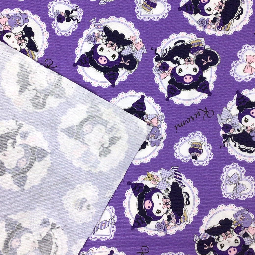 生地 【 オックスフォード クロミ パープル 】 オックス生地 110cm巾 サンリオ クロミちゃん