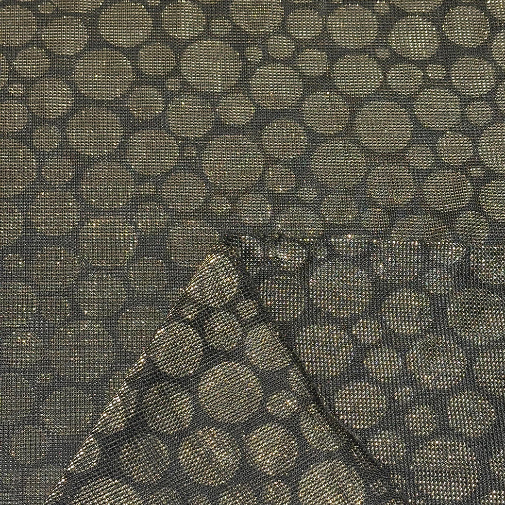 ドット柄ラメニット生地