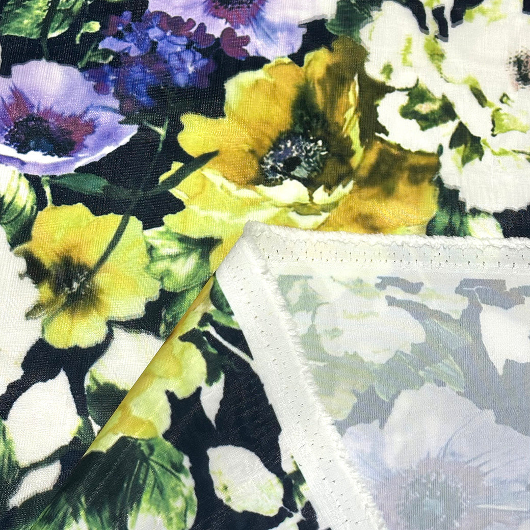 花柄リファインオーガンジー生地