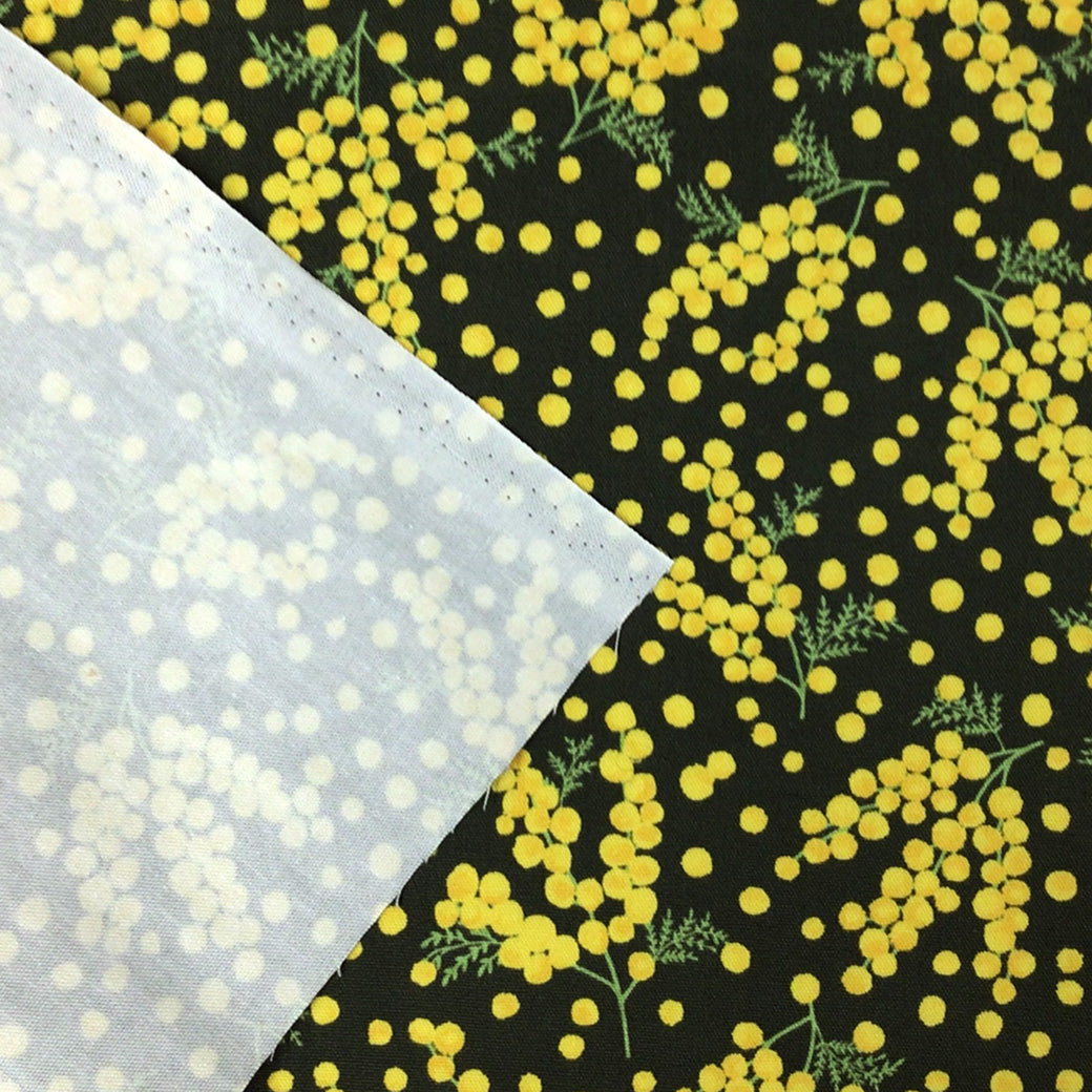 生地 【 ミモザ オックスフォード ダークグレー 】 オックス生地 綿プリント 110cm巾 綿100％