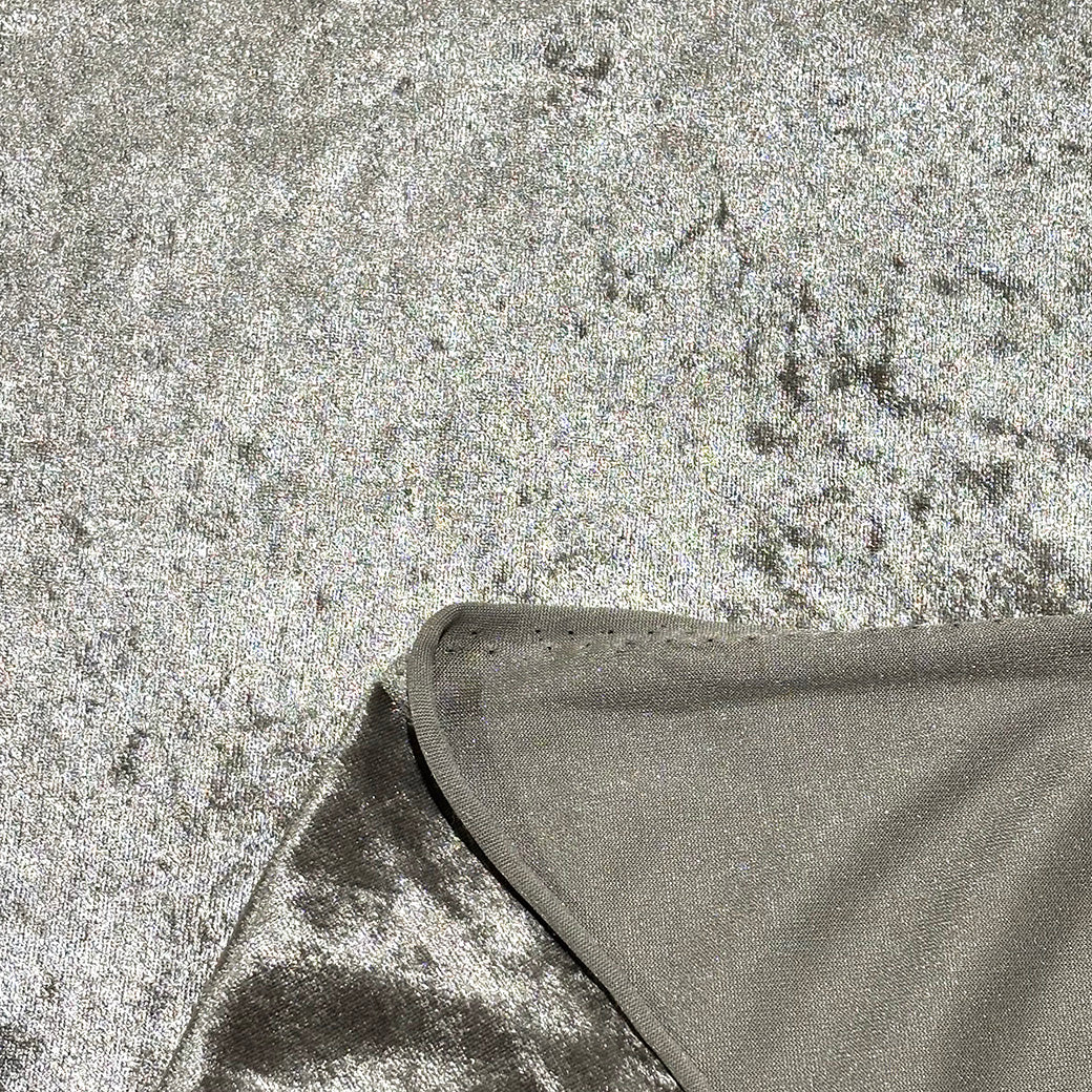 生地 【 クラッシュベロア ライトグレー 】 ベロア生地 ベルベット 150cm巾 幅広 無地 ポリエステル