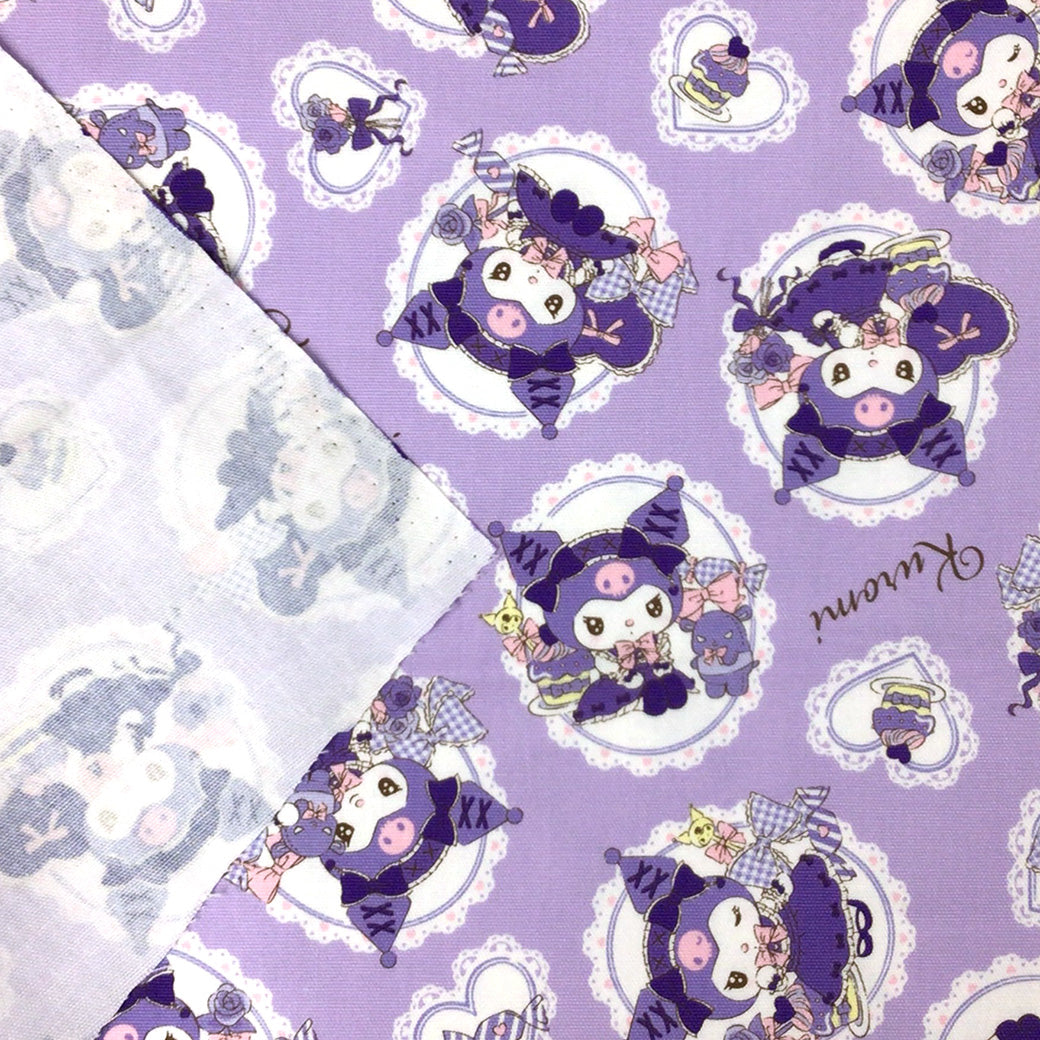 生地 【 オックスフォード クロミ ライトパープル】 オックス生地 110cm巾 サンリオ クロミちゃん