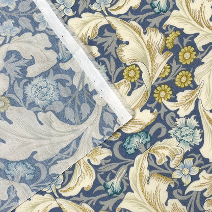 生地 【 V&A Fabric Collection レスター Leicester アンティークブルー 】 ブロード 110cm巾 コットン 綿100％ 薄手 薄地 ウィリアムモリス William Morris