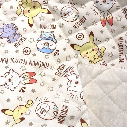 生地 【 ポケピース キルト オフ 】 ポケモン ポケットモンスター 105cm巾 コットン 綿100％ キルティング生地 キャラクター 総柄