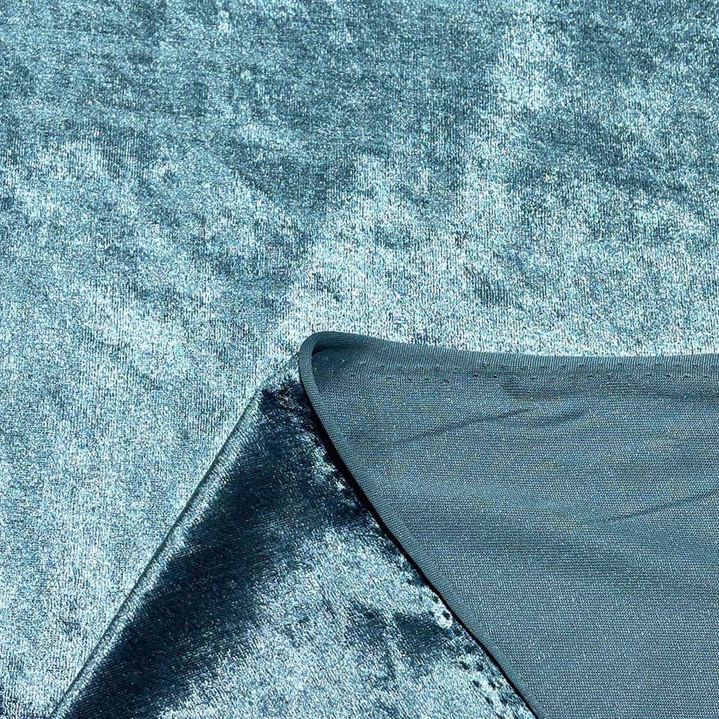 生地 【 クラッシュベロア サックス 】 ベロア生地 ベルベット 150cm巾 幅広 無地 ポリエステル