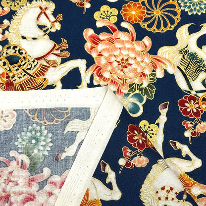 和柄馬シーチング生地