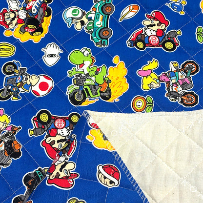 生地 【 マリオカート キルト ブルー】 キルト生地 キルティング 105cm巾 コットン 綿100％ キャラ生地 キャラクター