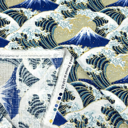 富士山柄のドビー織生地
