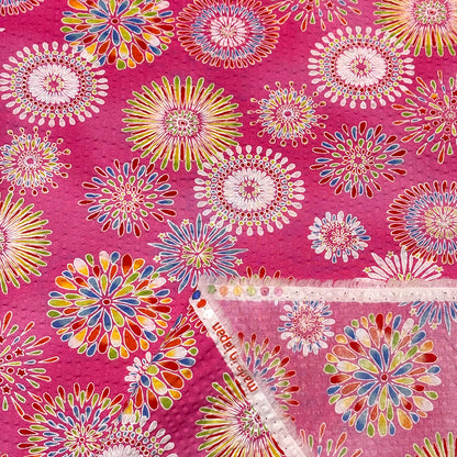 生地 【 リップル 花火 ピンク】 112cm巾 リップル生地 サッカー生地