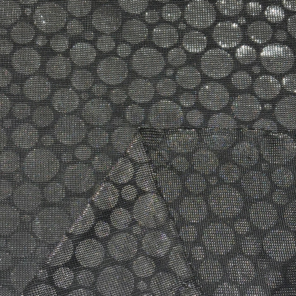 ドット柄ラメニット生地