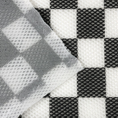 生地 【 市松ボンディングメッシュ 黒 】 メッシュボンディング ナイロン 115cm 市松模様