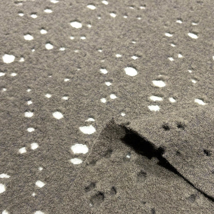 【 ランダム穴あき 水ビ ライトブラウン】 130cm巾 ウール混生地 ウールナイロン生地 デザイン生地