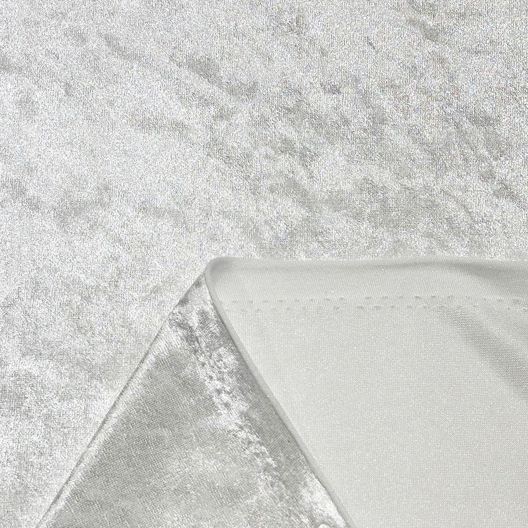 生地 【 クラッシュベロア ホワイト 】 ベロア生地 ベルベット 150cm巾 幅広 無地 ポリエステル