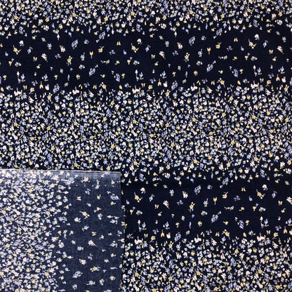 生地 【 60ローンプリント 小花 紺 】 ローン生地 108cm巾 綿生地 綿 コットン 綿100％ 植物柄 花柄 北欧風