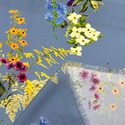 花柄ポリエステルプリント生地