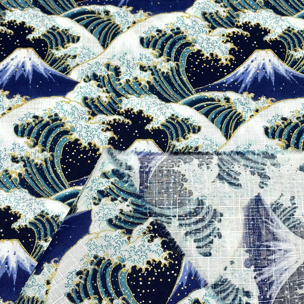 富士山柄のドビー織生地