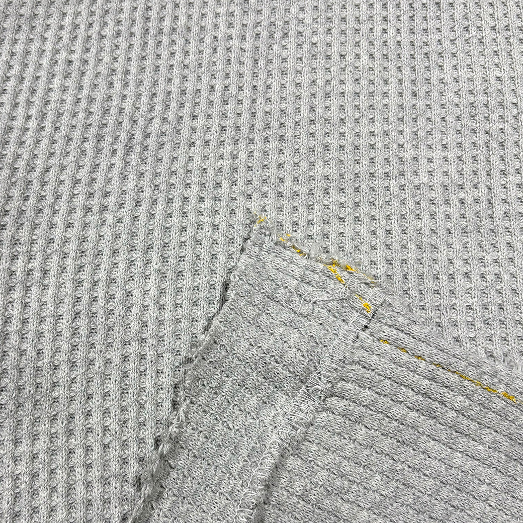 生地 【 厚手ワッフルニット グレー 】 120cm巾 ワッフル生地 凹凸ニット 厚手ニット