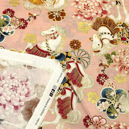 和柄馬シーチング生地