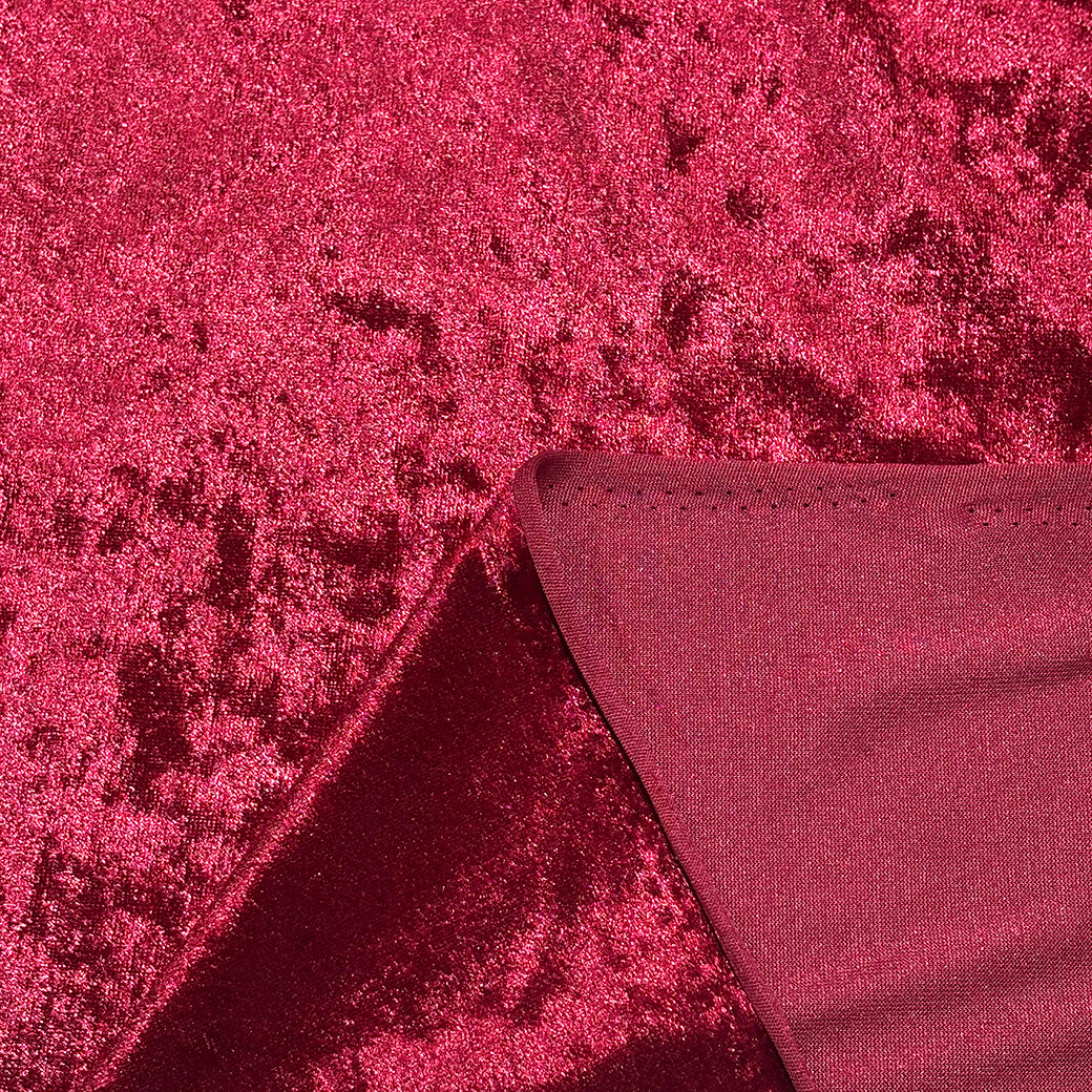 レア物　バラ色の暮し　Rose Life ベロアジャケット　ボルドー 生地 【 クラッシュベロア エンジ 】 ベロア生地 ベルベット 150cm巾
