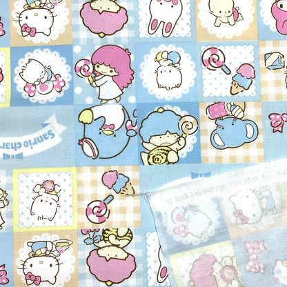 生地 【 KOKKA サンリオキャラクターズ オックスフォード ライトブルー】 110cm巾 綿100％ オックス生地 キャラクター生地 サンリオ生地