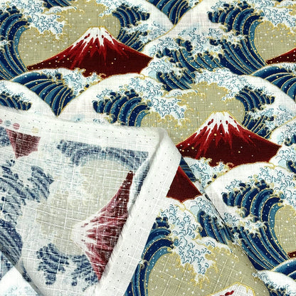 富士山柄のドビー織生地
