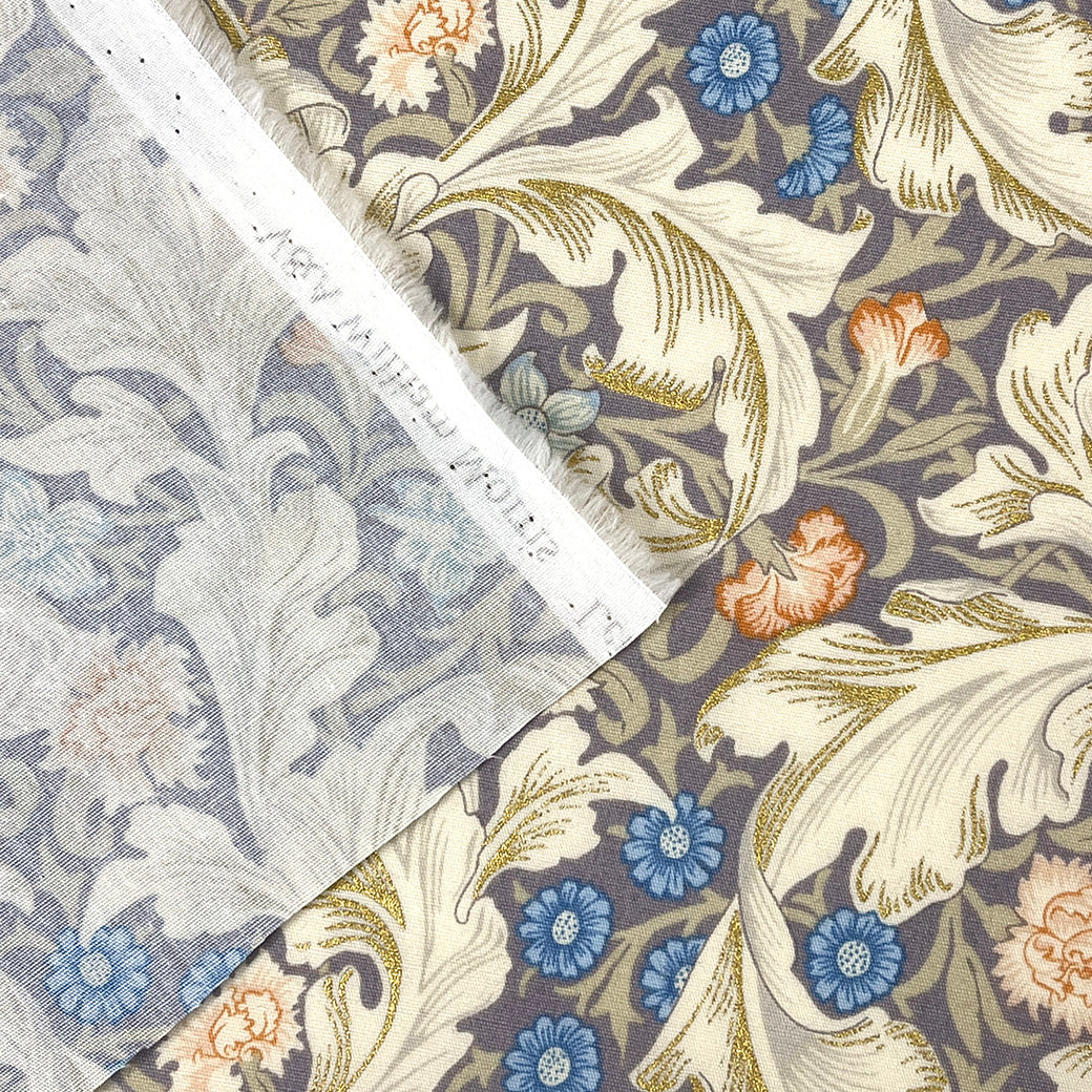 生地 【 V&A Fabric Collection レスター Leicester オパールグレー 】 ブロード 110cm巾 コットン 綿100％ 薄手 薄地 ウィリアムモリス William Morris