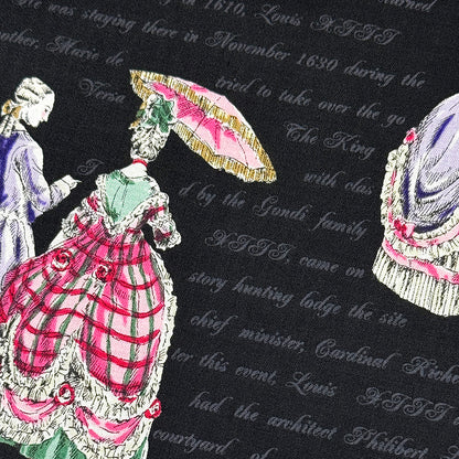 生地 【 QUILT GATE 貴婦人 黒 】 キルトゲイト シーチング生地 108cm巾 貴婦人 マリーアントワネットドレス 宮廷 西洋風