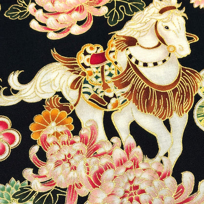 和柄馬シーチング生地