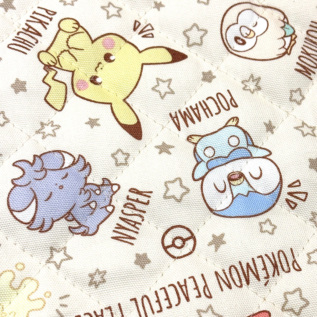 生地 【 ポケピース キルト オフ 】 ポケモン ポケットモンスター 105cm巾 コットン 綿100％ キルティング生地 キャラクター 総柄