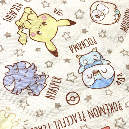 生地 【 ポケピース キルト オフ 】 ポケモン ポケットモンスター 105cm巾 コットン 綿100％ キルティング生地 キャラクター 総柄