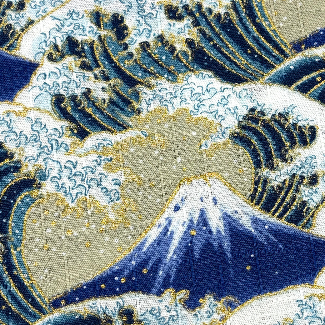富士山柄のドビー織生地